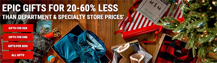 Великий зимовий розпродаж одягу та взуття на sierratradingpost.com, знижки до 60%.